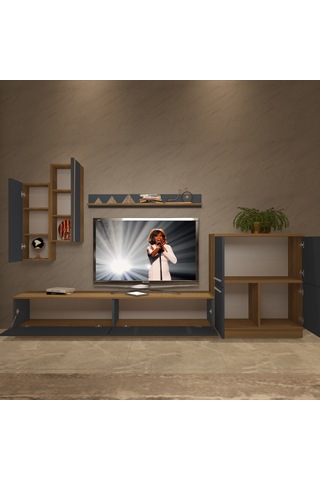 Decoraktiv Eko 6b Mdf Std Tv Ünitesi Tv Sehpası Pera - Antrasit
