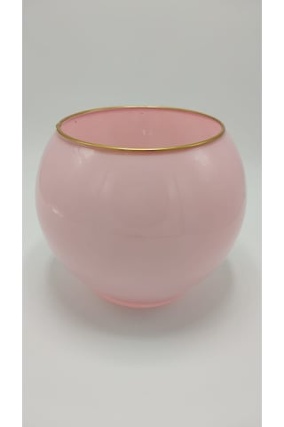 El Yapımı Şık Dekoratif Vazo Pembe Renk 15x18cm