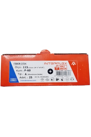 Fiber Disk Zımpara Interflex V115 60 Kum 25 Adet