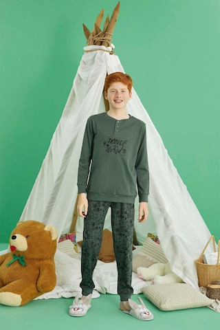 Aydoğan Erkek Garson Bora İnterlok Travel Haki Pijama Takım 0731 Haki