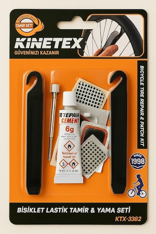 Bisiklet Lastik Tamir Yama Seti Levyeli Zımpralı Solisyonlu İğneli Set Çok Renkli