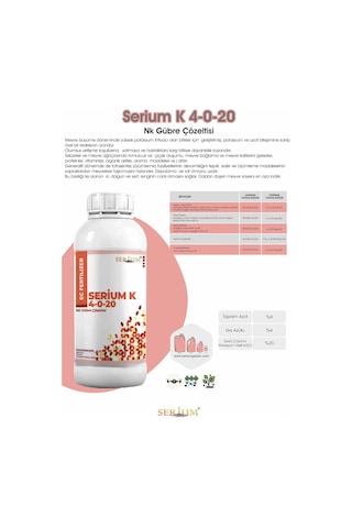 Serium 4-0-20 Azot Potasyum Nk Gübre Çözeltisi 1lt 1 LT