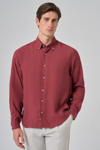 Morven Erkek Bordo Trend Düz Desen Dynamic Fit Düğmeli Yaka Gömlek 25ms004030750 Bordo Bordo