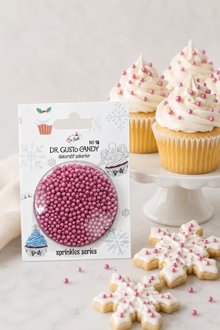Dr. Gusto 2 Mm Pembe Boncuk Pasta Süsleme Şekeri