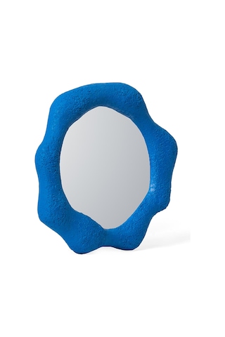 Taş Görünümlü Mavi Duvar Aynası Mavi