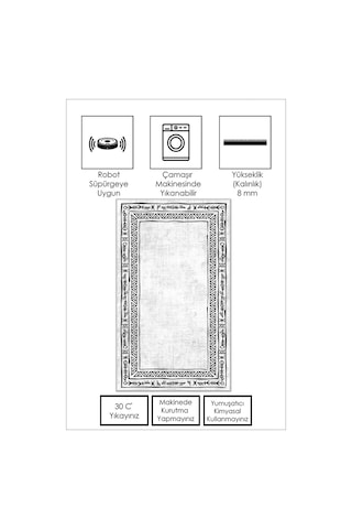 West Home Dijital Baskı Yıkanabilir Kaymaz Taban Leke Tutmaz Beyaz Mutfak Halısı Salon Halısı Ve Yolluk Wh 440 White
