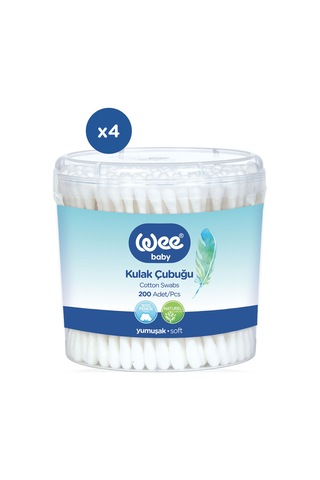 Wee Baby 200'lü Bebek Kulak Çubuğu (200x4 800 Adet)