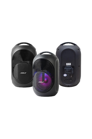 Shile Sl-2018a El Mikrofonlu-kumandalı Usb/sd/bt Işıklı Taşınabilir Şarjlı Seyyar Anfi