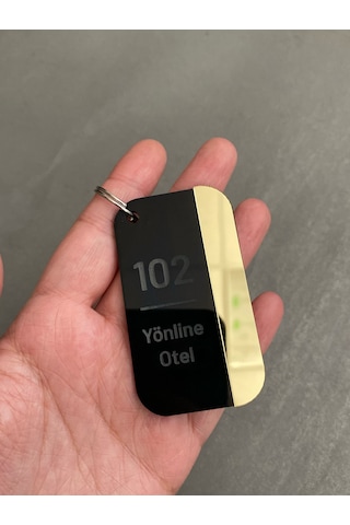 Siyah&gold Pleksi Lazer Kazıma Kişiselleştirilebilir Otel Bungalo