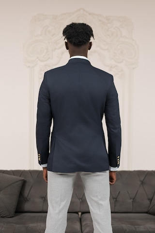 Paul Martin Regular Fit İtalyan Yaka Astarlı Torba Cepli Kruvaze Blazer Ceket Lacivert