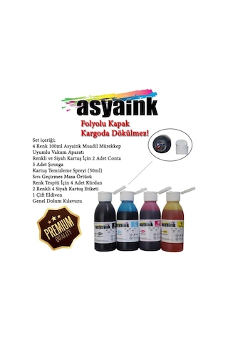 Hp 338 / 336 / 343 Uyumlu 4x100ml Uyumlu Kartuş Dolum Set