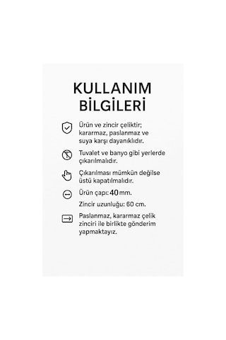 Siyah Hilye-i Şerif Yazılı Paslanmaz Kararmaz Çelik Kolye Çelik Zincir Unisex Siyah