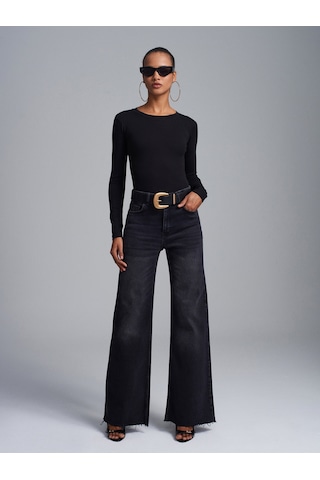 Dilvin 32695 Uzun Kollu Bodysuit-siyah Siyah