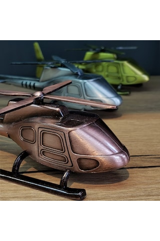 Büro Ev Ofis Hediyesi İçin Dekoratif Metal Yapım Helikopter Biblosu