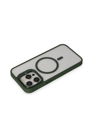 Joko Apple iPhone Uyumlu 15 Pro Kılıf Roblox Lens Magsafe Standlı Kapak - Glblseme - 15 Koyu Yeşil