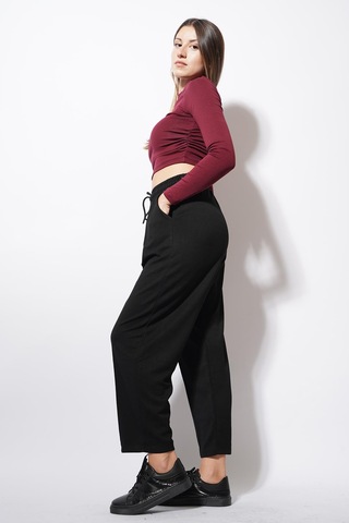 Ckm Moda Derp Modal Şalvar Balon Pantolon Siyah