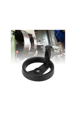 Samdoo Alüminyum Gövde Ve Nylon Kollü Katlanabilir Döner Makine Aleti El Tekerleği, 12x125mm, 4mm Anahtar Yolu, Sıkıcı Kullanim, Talaşlı İmalat İçin