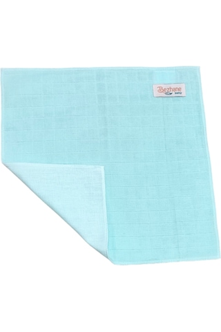 Pamuk Muslin Kumaş Bebek Ağız Mendili Mavi 26x26cm Mavi