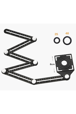 Alüminyum Alaşım Delik Şablon Cetveli Fayans Granit Ölçme Cetveli