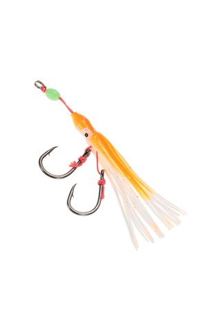 Teltree Deniz Balıkçılığı Işıklı Yumuşak Yem 5 Adet Silikon Kalem Balık Yemi, Parlak Yumru Ve İki Güçlü İğne İle