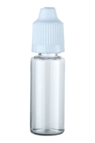 100 Adet - 20ml Şeffaf Plastik Likit Şişesi - Iğne Uclu Damlalıklı Pet Şişe, Beyaz Kapaklı