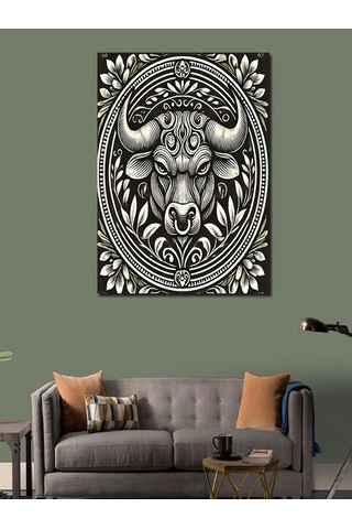 Kanvas Tablo Mandala Boğa Deseni 70cmx100cm
