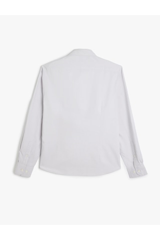 Koton Pamuklu Düğmeli Yaka Slim Fit Uzun Kollu Gömlek Gri 5wam60051hw Gri
