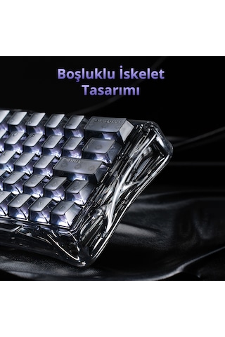 Gravastar Mercury V60 Manyetik Switch Gaming Klavye, Kablolu, İngilizce Q, Onyx Crystal