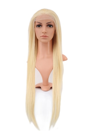 Gerçek Front Lace Düz Platin Tül Peruk - 80-85cm
