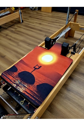 Reformer Pilates Mat ' Kaymaz' -'sunset Yoga' Renkli
