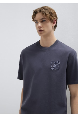Mavi - Mj Logo Detaylı Gri Tişört 0612885-70101