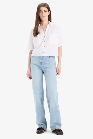 DeFacto Boxy Fit Cepli Basic Düz Kısa Kollu Gömlek V2523AZ25SPWT34