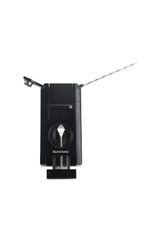 Quantoro Çift Torch Pürmüz V-cut/delicili/iğneli Siyah Metal Puro Çakmağı - Trz1094