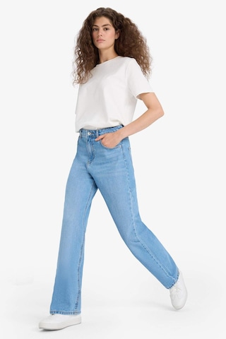 Defacto 90s Wide Leg Yüksek Bel Uzun Jean Yıkamalı Pantolon E9106ax25aunm85 Indigo