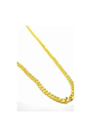 Omar Silver Unisex Gurmet 2,20 Mm Gold Altın Kaplama Gümüş Kolye