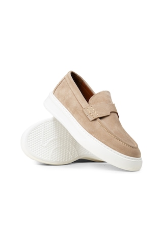 Deery Erkek Hakiki Süet Bej Loafer Ayakkabı - 02043mbejp03