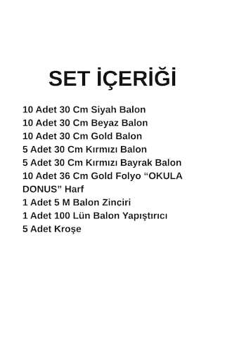 İlköğretim Haftası Konulu Okula Dönüş Gold Folyo Harfler Beyaz Kırmızı Siyah Gold Balonlar Okul Sınıf Pano Süsleme Çok Renkli