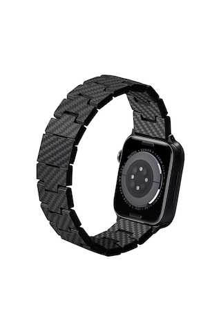 Pitaka Karbon Fiber Retro Black-grey Twill Watch Kordon Siyah - Gri