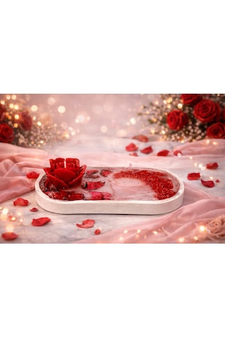 Rose Breeze-romantik El Yapımı Mum Kırmızı