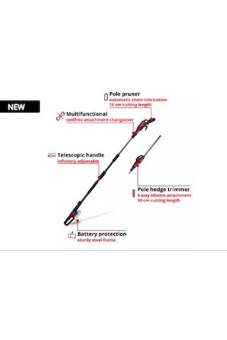 Einhell GP-HC 18/5020 Li T BL-Solo Akülü Çok Fonksiyonlu Budama (Akü ve Şarj Hariç) - 3410970