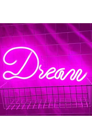 Homyl Led Neon Işık Usb Powered "rüya" Bar Oturma Odası Pembe Pembe
