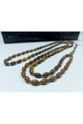 Kuka 99 Luk Namaz Tesbihi Arpa Kesim Ölçü 5.5x10 Kahverengi