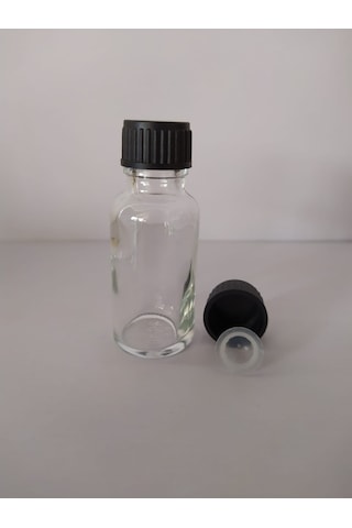10Ml Cam Şeffaf Şişe Düz Kapak Kör Tıpalı (10 Adet)