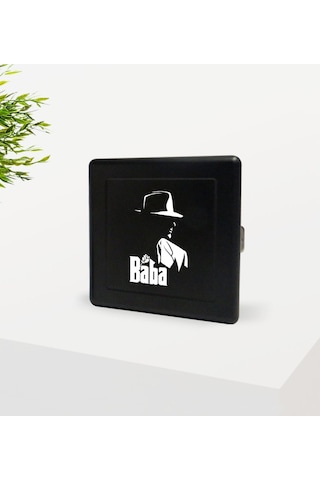 Bk Home Baba Godfather Tasarımlı Siyah Metal Sigara Tabakası-16