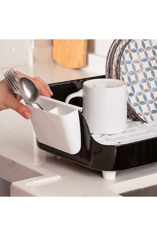 Porsima Akl-060 Siyah Lüks Tabaklık Bulaşıklık Su Akıtma Kanallı Siyah