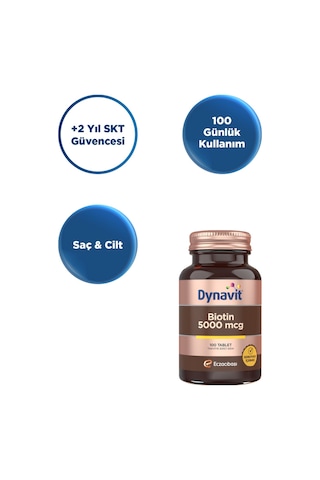 Dynavit Biotin 5000 Mcg 100 Tablet