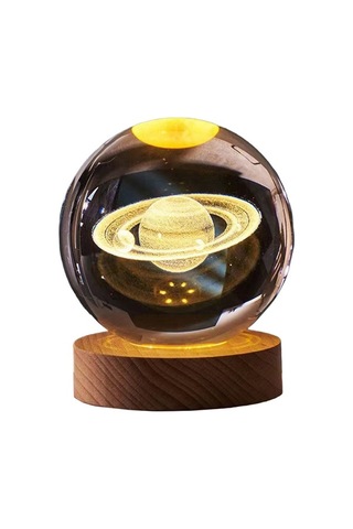 Prestigegoods Ay Lambası Galaksi Işığı 3 İnç 7 Renk Değiştiren Şeffaf Kristal Led Ay Işığı U Çok Renkli