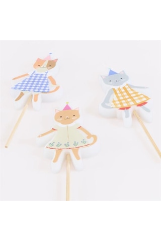 Meri Meri - Kitten Club Candles - Kedi Kulübü Mumlar - 4 Adet