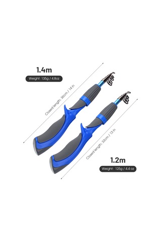 Jeemson Karanlık Mavisi Ergonomik Saplı Karasal Balıkçılık Kamışı, 1.4m Karbon Fiber, Anti-kayma, Dayanıklı Metal Bağlantı, Seramik Rehber Halkası