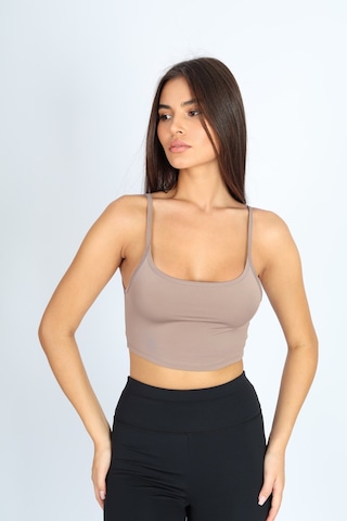 Soft&Basic Kadın 2'li Comfortlux Fit Askılı Spor Sütyeni Spor Bralet Kahverengi-mavi